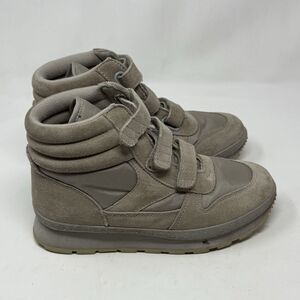 L.L. Bean High Top Sherpa Lined Boots Womens 8 Taupe Gray Hook Loop Vintage